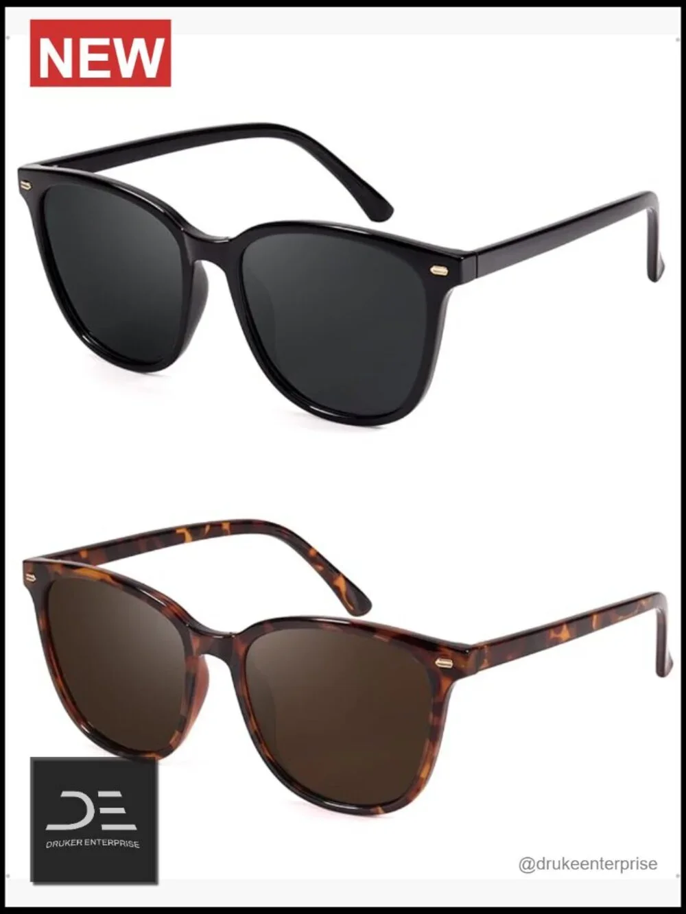 2 Pack Polarized UV400 Protection Sunglasses Women Big Frame Fashion